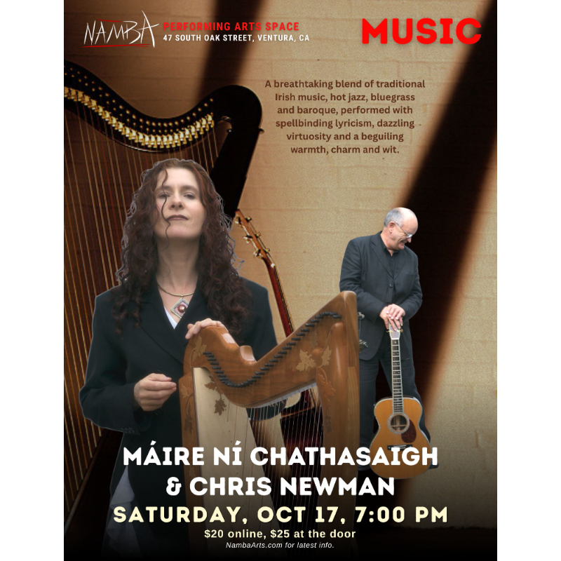 Máire & Chris bring blazing Irish harp and acoustic guitar to Ventura